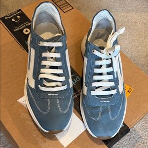 Bally Blue and White Men's Sneakers